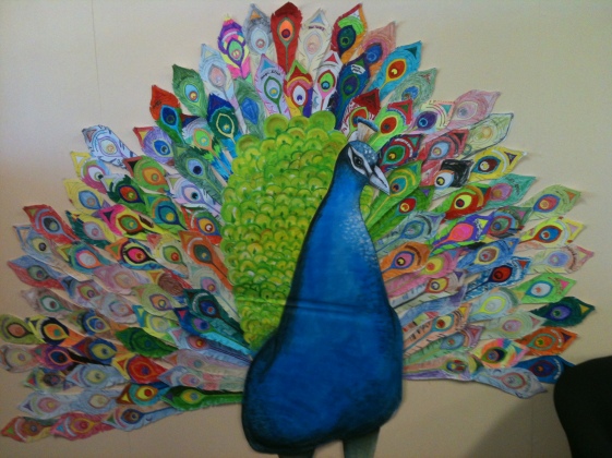 Every student in the school contributed to this stunning peacock